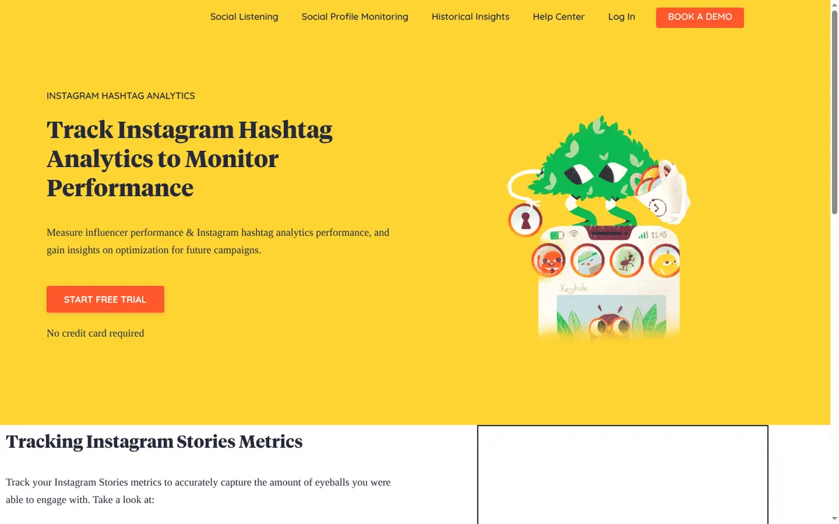 Screenshot of the official product page for Keyhole