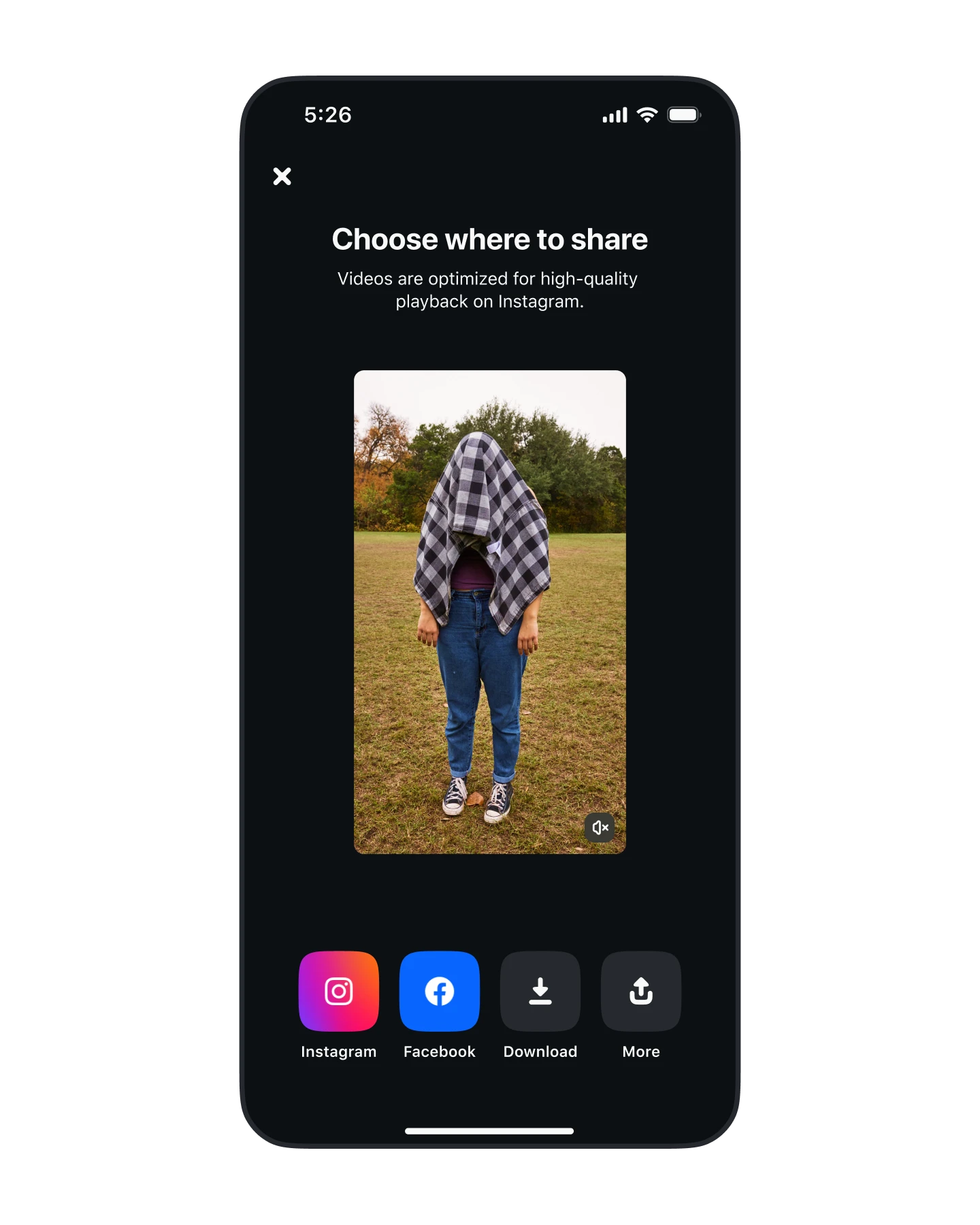 Instagram Edits direct sharing screen for sending a finished Reel to Instagram
